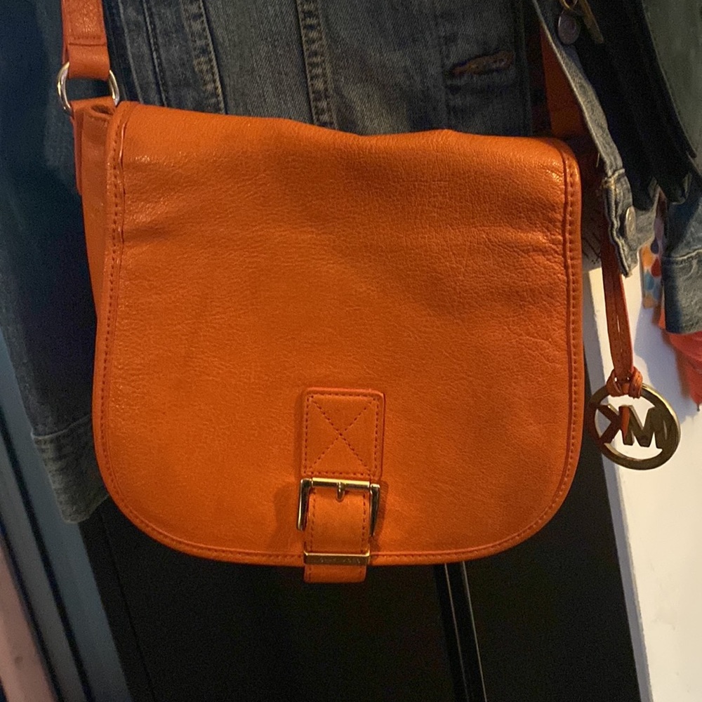 Michael Kors Tangerine Saddle Bag Crossbody